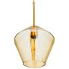 GLOBOSTAR® AMARIS 00869 Μοντέρνο Κρεμαστό Φωτιστικό Οροφής με Ντουί 1 x E27 AC 220-240V IP20 - Χρυσό Πλατίνα & Μελί - Μ22 x Π22 x Y22cm