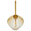 GLOBOSTAR® AMARIS 00869 Μοντέρνο Κρεμαστό Φωτιστικό Οροφής με Ντουί 1 x E27 AC 220-240V IP20 - Χρυσό Πλατίνα & Μελί - Μ22 x Π22 x Y22cm