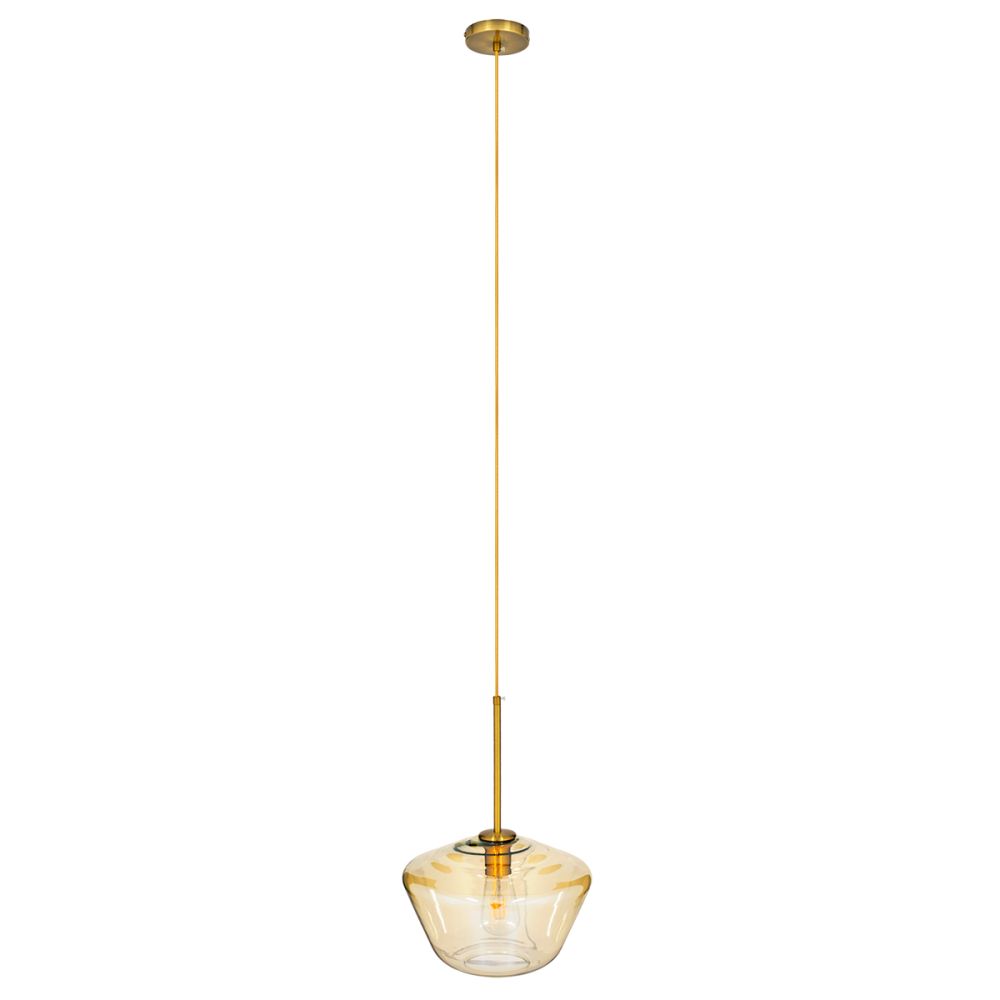 GLOBOSTAR® AMARIS 00870 Μοντέρνο Κρεμαστό Φωτιστικό Οροφής με Ντουί 1 x E27 AC 220-240V IP20 - Χρυσό Πλατίνα & Μελί - Μ30 x Π30 x Y22cm