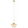 GLOBOSTAR® AMARIS 00870 Μοντέρνο Κρεμαστό Φωτιστικό Οροφής με Ντουί 1 x E27 AC 220-240V IP20 - Χρυσό Πλατίνα & Μελί - Μ30 x Π30 x Y22cm