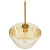 GLOBOSTAR® AMARIS 00870 Μοντέρνο Κρεμαστό Φωτιστικό Οροφής με Ντουί 1 x E27 AC 220-240V IP20 - Χρυσό Πλατίνα & Μελί - Μ30 x Π30 x Y22cm