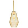 GLOBOSTAR® AMARIS 00871 Μοντέρνο Κρεμαστό Φωτιστικό Οροφής με Ντουί 1 x E27 AC 220-240V IP20 - Χρυσό Πλατίνα & Μελί - Μ17 x Π17 x Υ30cm