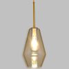 GLOBOSTAR® AMARIS 00871 Μοντέρνο Κρεμαστό Φωτιστικό Οροφής με Ντουί 1 x E27 AC 220-240V IP20 - Χρυσό Πλατίνα & Μελί - Μ17 x Π17 x Υ30cm