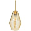 GLOBOSTAR® AMARIS 00871 Μοντέρνο Κρεμαστό Φωτιστικό Οροφής με Ντουί 1 x E27 AC 220-240V IP20 - Χρυσό Πλατίνα & Μελί - Μ17 x Π17 x Υ30cm