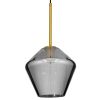 GLOBOSTAR® AMARIS 00872 Μοντέρνο Κρεμαστό Φωτιστικό Οροφής με Ντουί 1 x E27 AC 220-240V IP20 - Χρυσό Πλατίνα & Μαύρο Φιμέ - Μ22 x Π22 x Y22cm