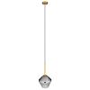 GLOBOSTAR® AMARIS 00872 Μοντέρνο Κρεμαστό Φωτιστικό Οροφής με Ντουί 1 x E27 AC 220-240V IP20 - Χρυσό Πλατίνα & Μαύρο Φιμέ - Μ22 x Π22 x Y22cm