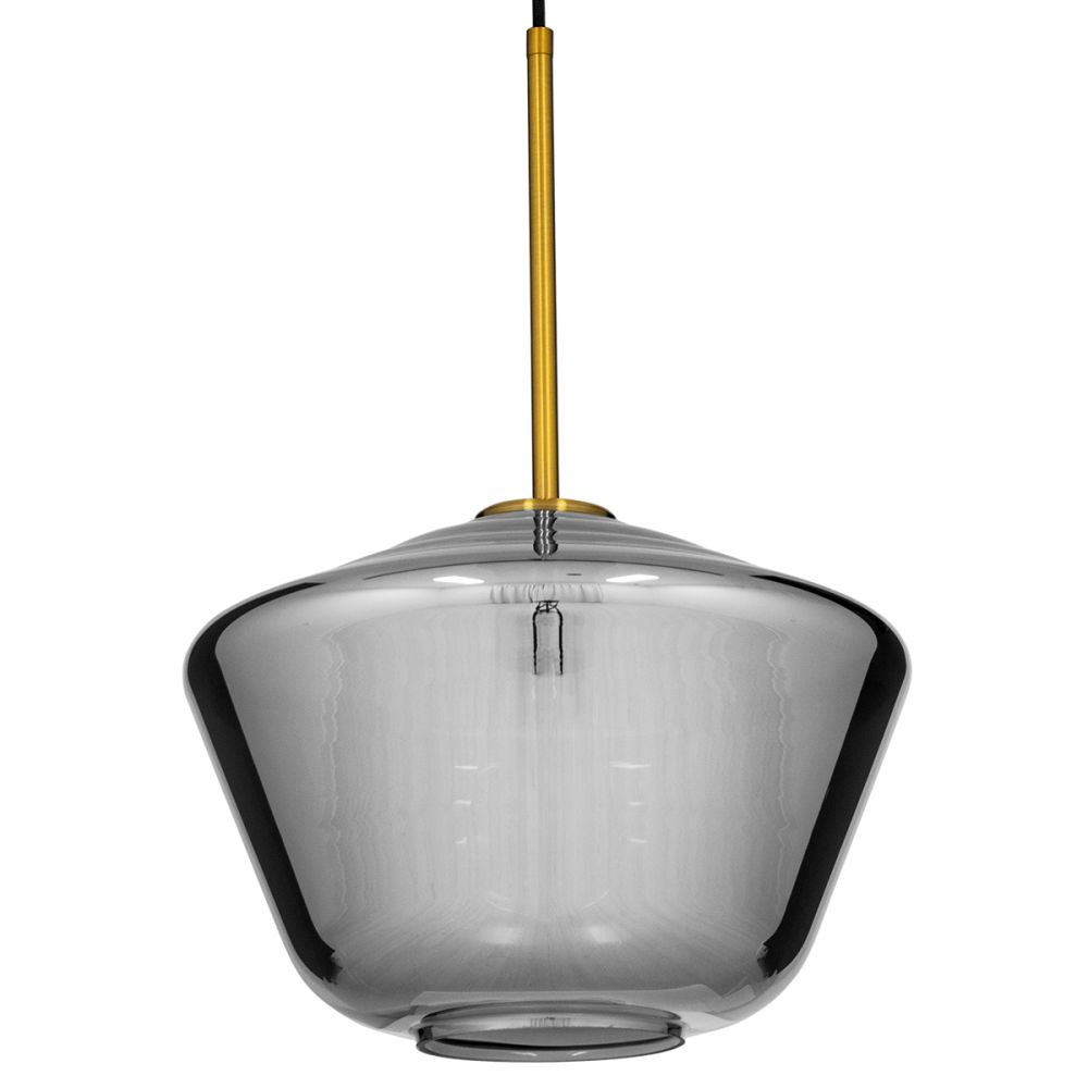GLOBOSTAR® AMARIS 00873 Μοντέρνο Κρεμαστό Φωτιστικό Οροφής με Ντουί 1 x E27 AC 220-240V IP20 - Χρυσό Πλατίνα & Μαύρο Φιμέ - Μ30 x Π30 x Y22cm