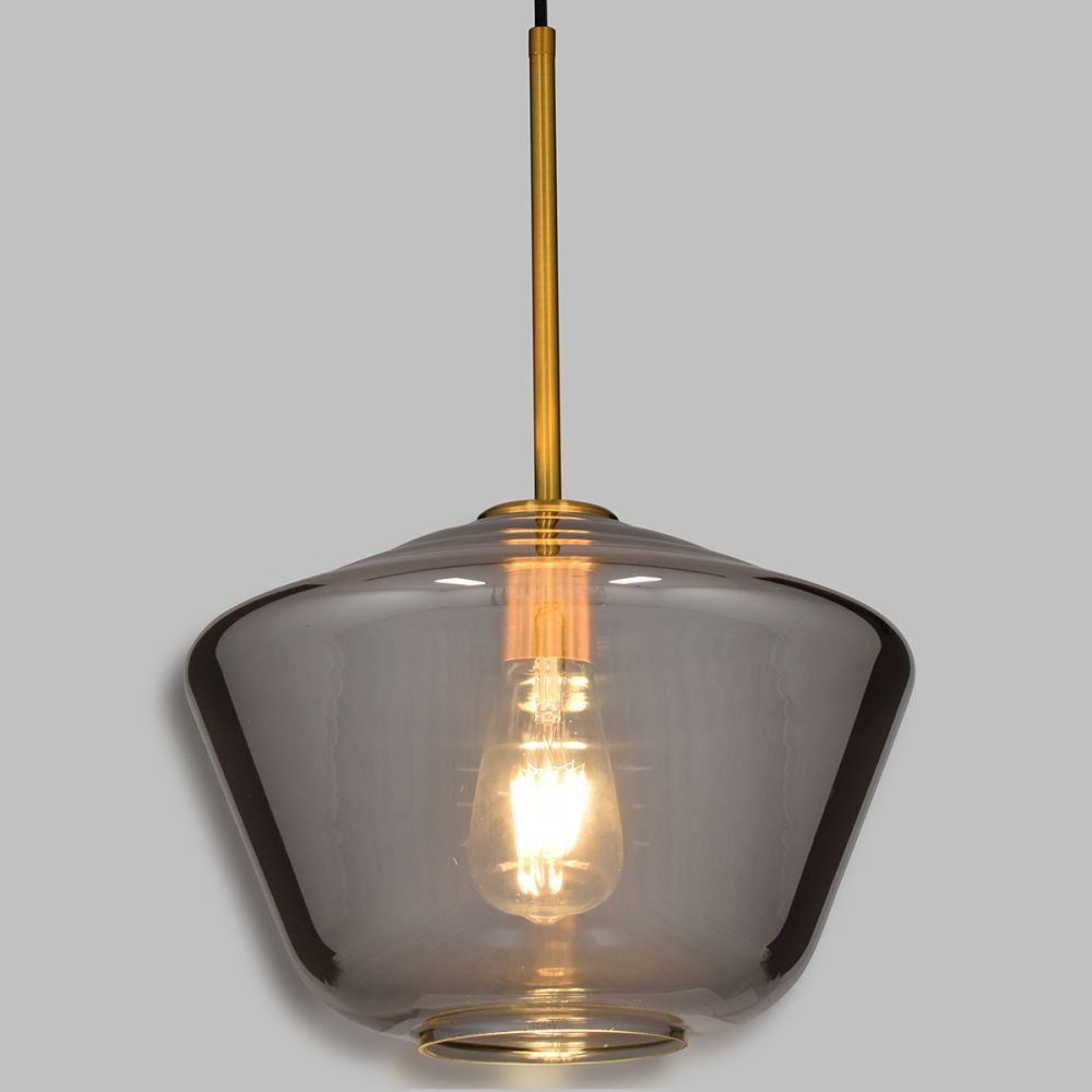 GLOBOSTAR® AMARIS 00873 Μοντέρνο Κρεμαστό Φωτιστικό Οροφής με Ντουί 1 x E27 AC 220-240V IP20 - Χρυσό Πλατίνα & Μαύρο Φιμέ - Μ30 x Π30 x Y22cm