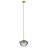 GLOBOSTAR® AMARIS 00873 Μοντέρνο Κρεμαστό Φωτιστικό Οροφής με Ντουί 1 x E27 AC 220-240V IP20 - Χρυσό Πλατίνα & Μαύρο Φιμέ - Μ30 x Π30 x Y22cm
