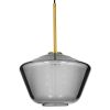 GLOBOSTAR® AMARIS 00873 Μοντέρνο Κρεμαστό Φωτιστικό Οροφής με Ντουί 1 x E27 AC 220-240V IP20 - Χρυσό Πλατίνα & Μαύρο Φιμέ - Μ30 x Π30 x Y22cm
