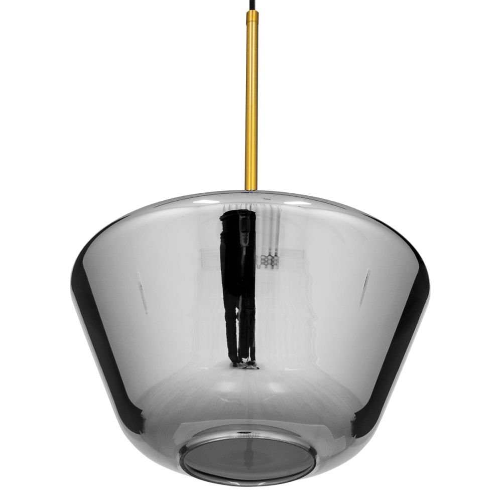 GLOBOSTAR® AMARIS 00873 Μοντέρνο Κρεμαστό Φωτιστικό Οροφής με Ντουί 1 x E27 AC 220-240V IP20 - Χρυσό Πλατίνα & Μαύρο Φιμέ - Μ30 x Π30 x Y22cm