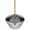 GLOBOSTAR® AMARIS 00873 Μοντέρνο Κρεμαστό Φωτιστικό Οροφής με Ντουί 1 x E27 AC 220-240V IP20 - Χρυσό Πλατίνα & Μαύρο Φιμέ - Μ30 x Π30 x Y22cm