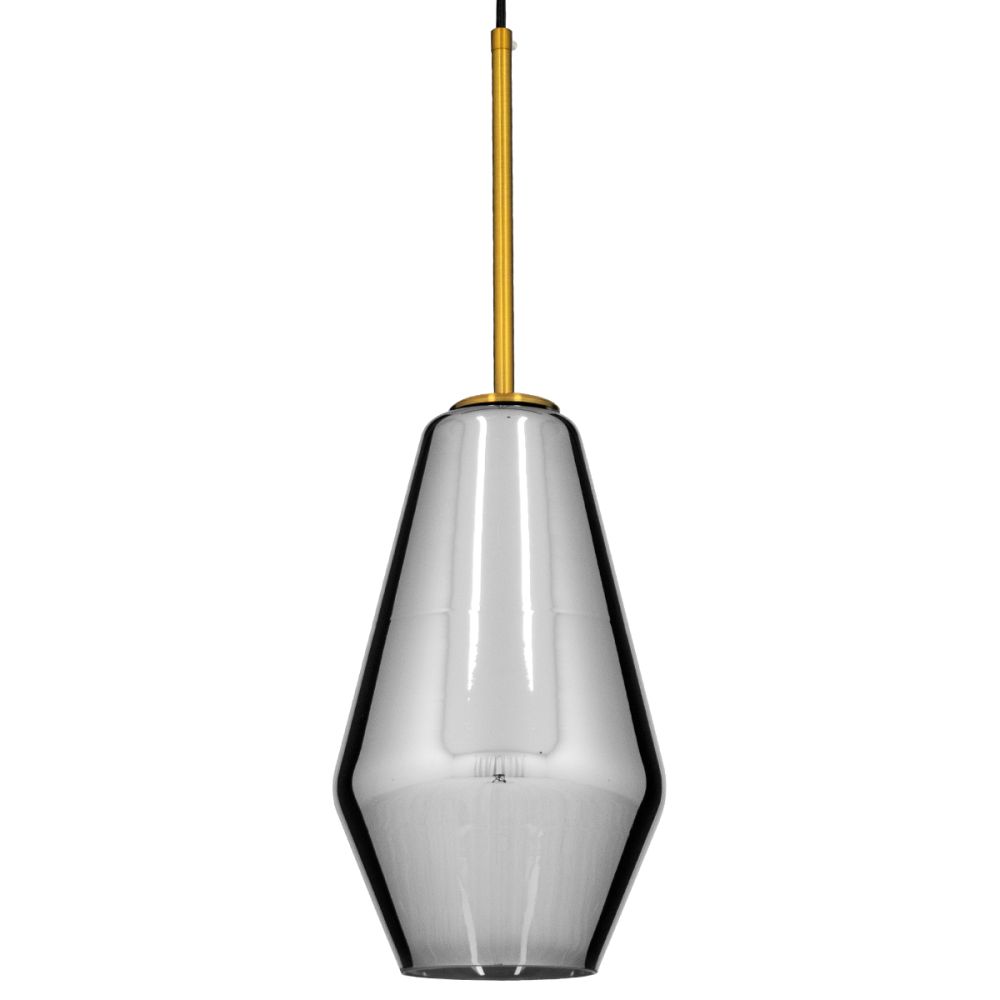 GLOBOSTAR® AMARIS 00874 Μοντέρνο Κρεμαστό Φωτιστικό Οροφής με Ντουί 1 x E27 AC 220-240V IP20 - Χρυσό Πλατίνα & Μαύρο Φιμέ - Μ17 x Π17 x Υ30cm