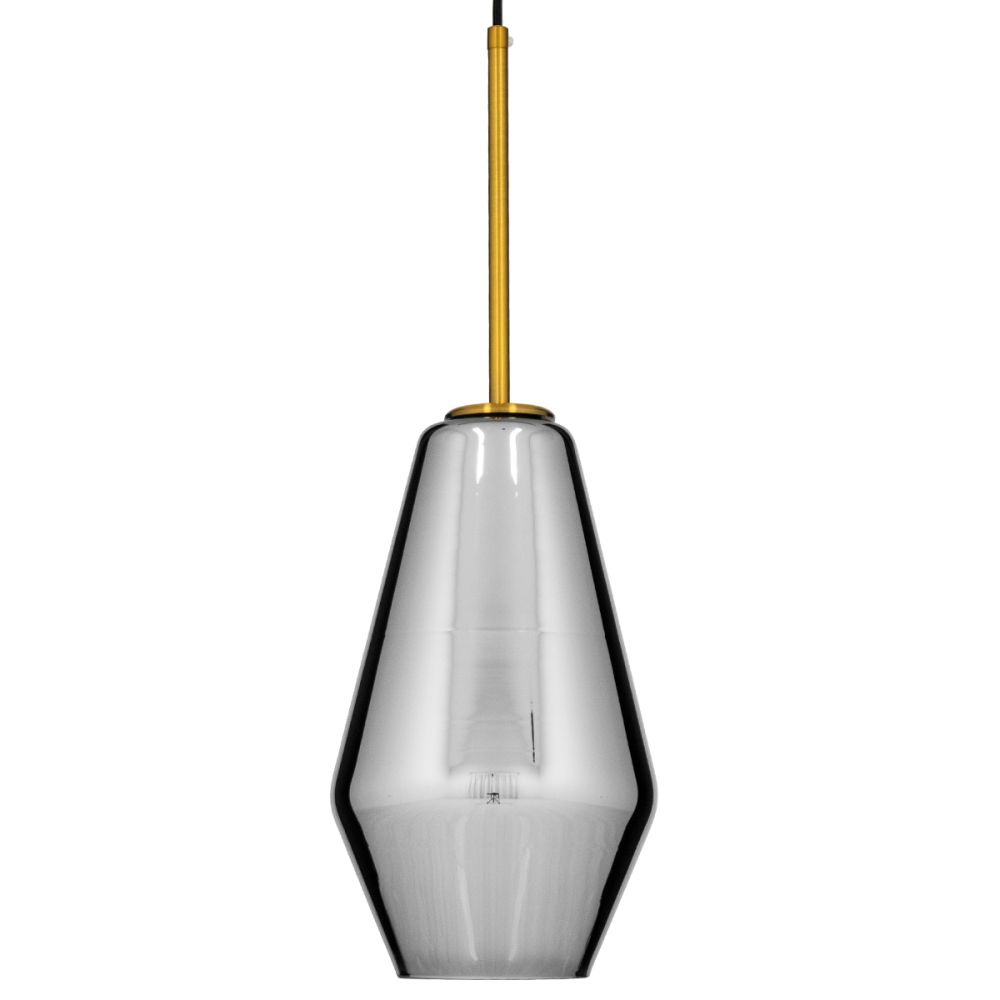 GLOBOSTAR® AMARIS 00874 Μοντέρνο Κρεμαστό Φωτιστικό Οροφής με Ντουί 1 x E27 AC 220-240V IP20 - Χρυσό Πλατίνα & Μαύρο Φιμέ - Μ17 x Π17 x Υ30cm