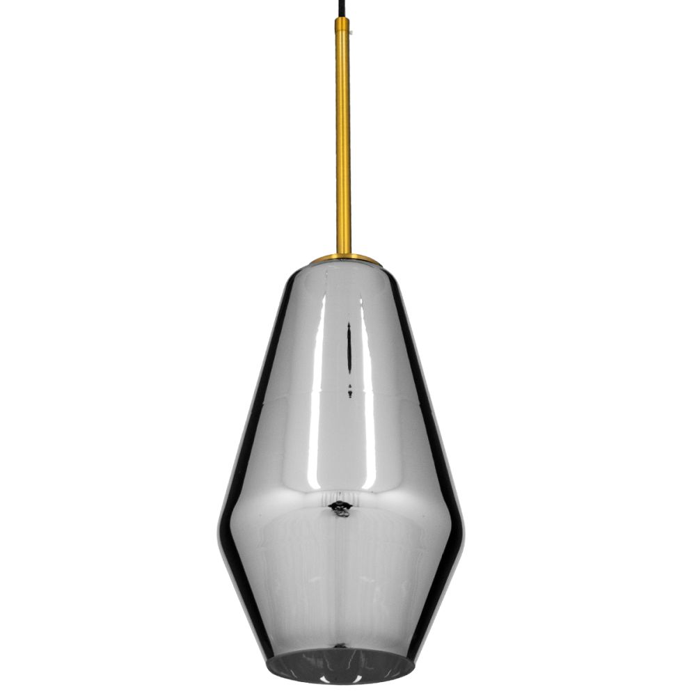 GLOBOSTAR® AMARIS 00874 Μοντέρνο Κρεμαστό Φωτιστικό Οροφής με Ντουί 1 x E27 AC 220-240V IP20 - Χρυσό Πλατίνα & Μαύρο Φιμέ - Μ17 x Π17 x Υ30cm