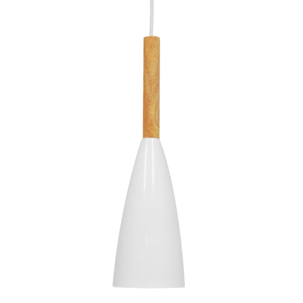 GLOBOSTAR® DILLON 00876 Μοντέρνο Κρεμαστό Φωτιστικό Οροφής με Ντουί 1 x E27 AC 220-240V IP20 - Λευκό & Μπεζ - Μ11 x Π11 x Υ36cm