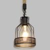 GLOBOSTAR® MASON 00881 Vintage Κρεμαστό Φωτιστικό Οροφής με Ντουί 1 x E27 AC 220-240V IP20 - Μαύρο & Μπεζ - Μ15 x Π15 x Υ24cm