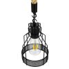 GLOBOSTAR® MASON 00881 Vintage Κρεμαστό Φωτιστικό Οροφής με Ντουί 1 x E27 AC 220-240V IP20 - Μαύρο & Μπεζ - Μ15 x Π15 x Υ24cm