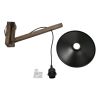GLOBOSTAR® JONAS 00882 Vintage Φωτιστικό Τοίχου - Απλίκα με Ντουί 1 x E27 AC 220-240V IP20 - Καφέ & Μαύρο - Μ26 x Π50 x Υ50cm