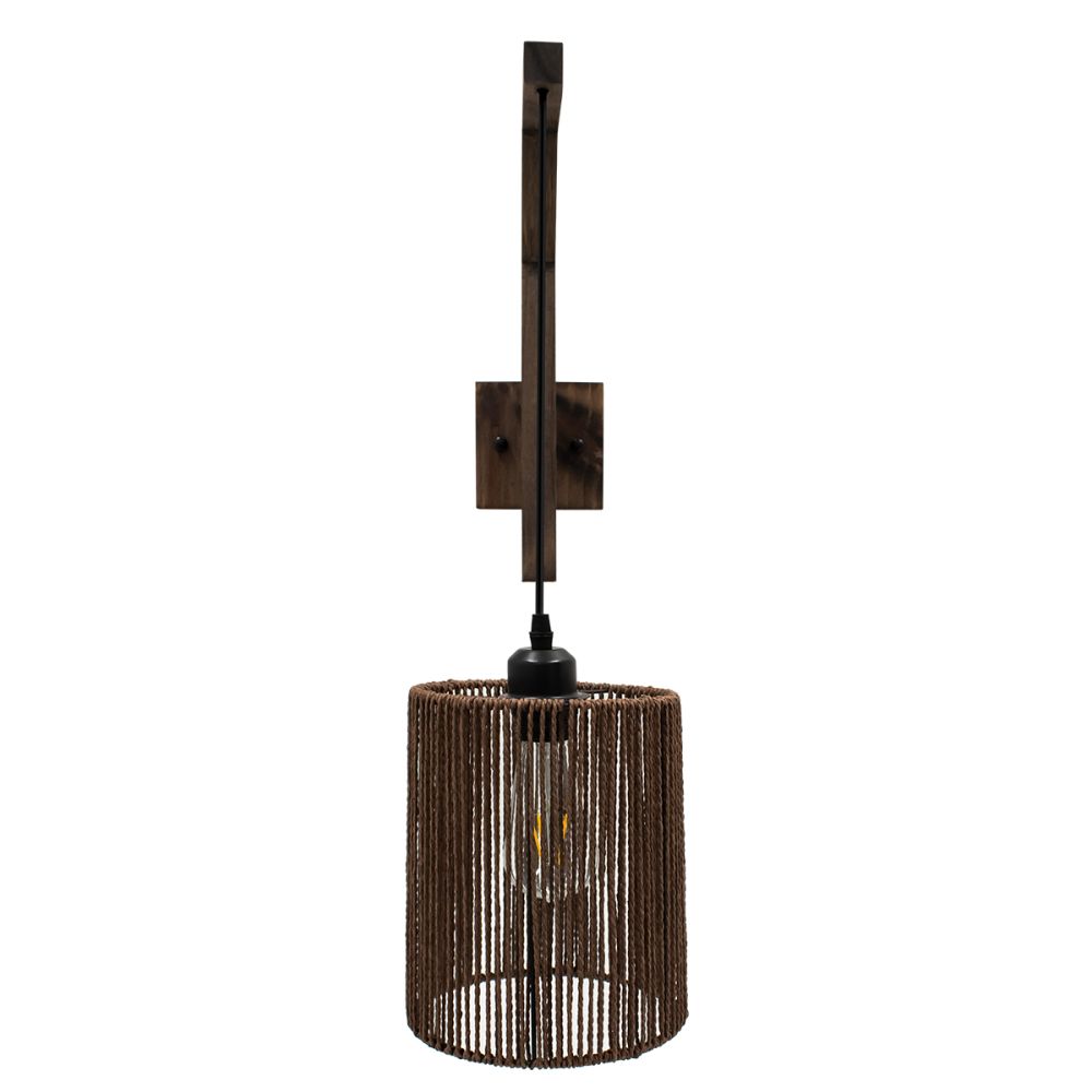 GLOBOSTAR® CASTI 00887 Boho Φωτιστικό Τοίχου - Απλίκα με Ντουί 1 x E27 AC 220-240V IP20 - Καφέ - Μ18 x Π30 x Υ75cm