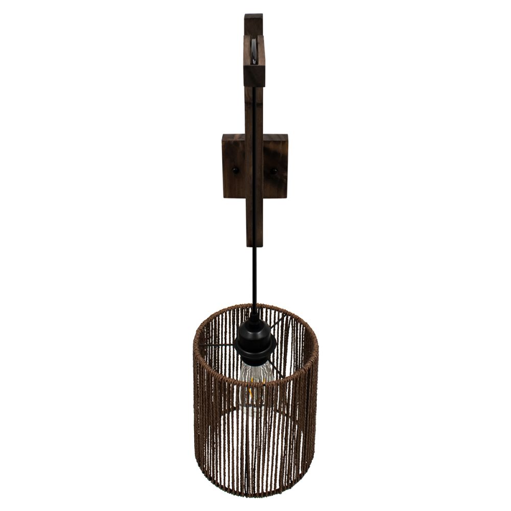 GLOBOSTAR® CASTI 00887 Boho Φωτιστικό Τοίχου - Απλίκα με Ντουί 1 x E27 AC 220-240V IP20 - Καφέ - Μ18 x Π30 x Υ75cm