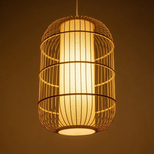 GLOBOSTAR® HIBISCUS 00891 Boho Κρεμαστό Φωτιστικό Οροφής με Ντουί 1 x E27 AC 220-240V IP20 - Μπεζ - Μ40 x Π40 x Υ60cm