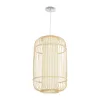 GLOBOSTAR® HIBISCUS 00894 Boho Κρεμαστό Φωτιστικό Οροφής με Ντουί 1 x E27 AC 220-240V IP20 - Μπεζ - Μ30 x Π30 x Υ50cm
