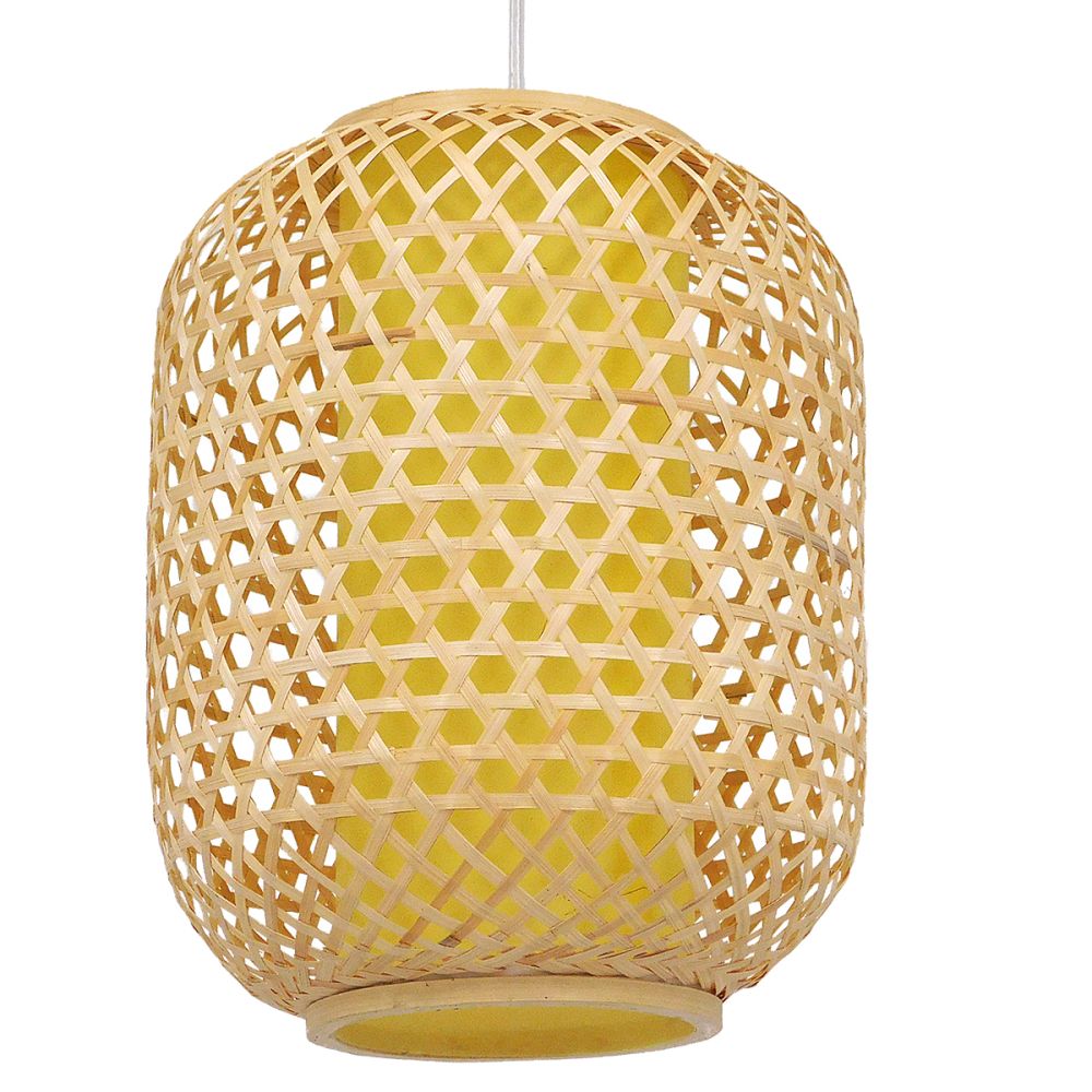 GLOBOSTAR® MAURITIUS 00899 Boho Κρεμαστό Φωτιστικό Οροφής με Ντουί 1 x E27 AC 220-240V IP20 - Μπεζ - Μ30 x Π30 x Υ40cm