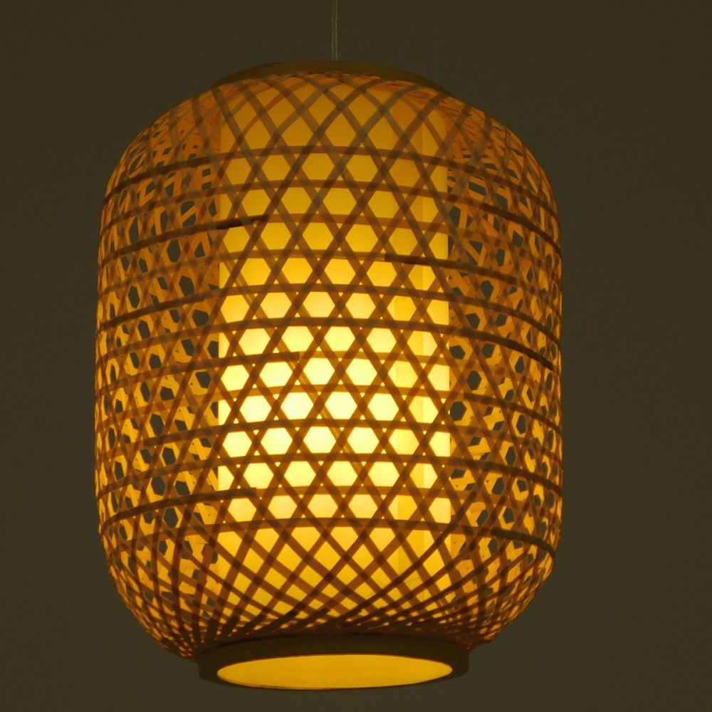 GLOBOSTAR® MAURITIUS 00899 Boho Κρεμαστό Φωτιστικό Οροφής με Ντουί 1 x E27 AC 220-240V IP20 - Μπεζ - Μ30 x Π30 x Υ40cm