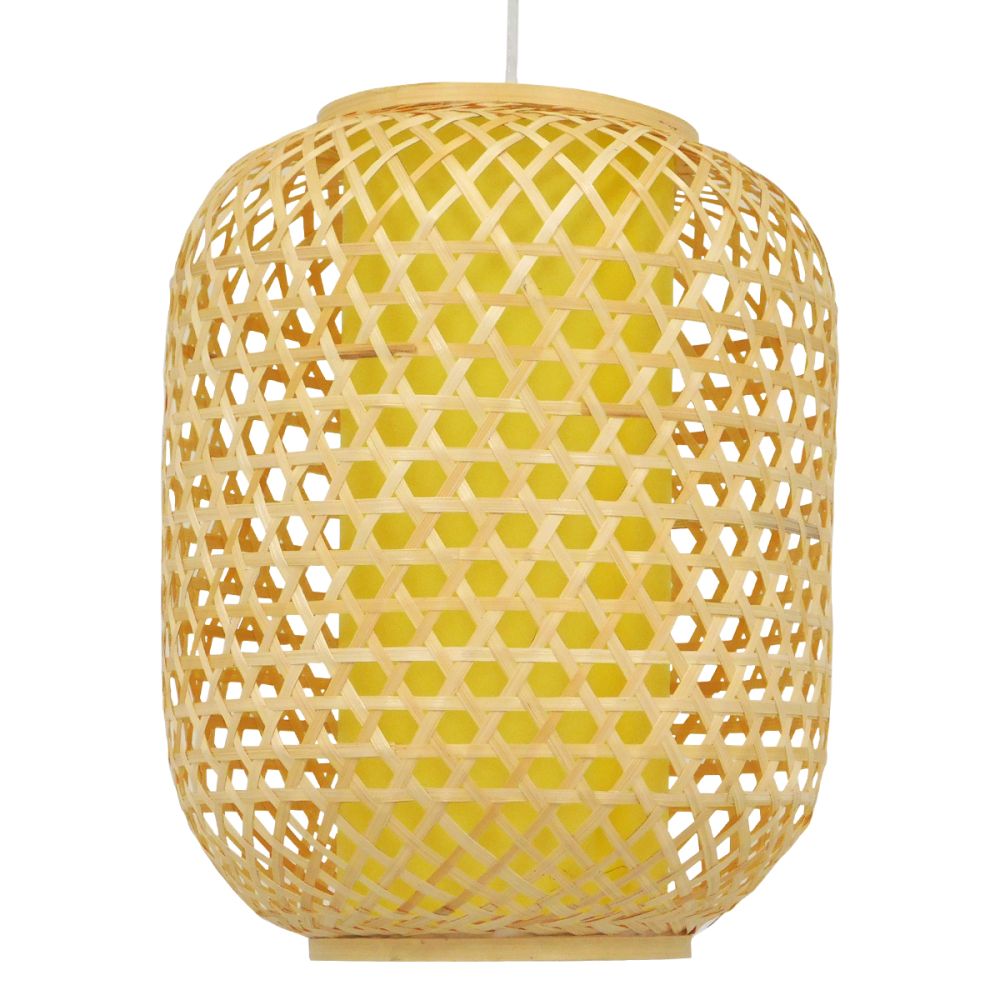 GLOBOSTAR® MAURITIUS 00899 Boho Κρεμαστό Φωτιστικό Οροφής με Ντουί 1 x E27 AC 220-240V IP20 - Μπεζ - Μ30 x Π30 x Υ40cm
