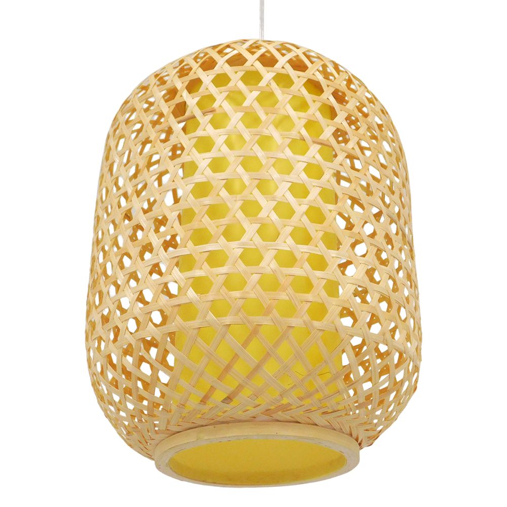 GLOBOSTAR® MAURITIUS 00899 Boho Κρεμαστό Φωτιστικό Οροφής με Ντουί 1 x E27 AC 220-240V IP20 - Μπεζ - Μ30 x Π30 x Υ40cm