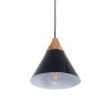 GLOBOSTAR® SHADE 00906 Μοντέρνο Κρεμαστό Φωτιστικό Οροφής με Ντουί 1 x E27 AC 220-240V IP20 - Μαύρο & Μπεζ - Μ23 x Π23 x Υ22cm
