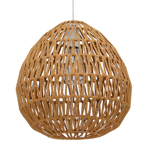 GLOBOSTAR® JJENSON 00911 Boho Κρεμαστό Φωτιστικό Οροφής με Ντουί 1 x E27 AC 220-240V IP20 - Μπεζ - Μ35 x Π35 x Υ35cm