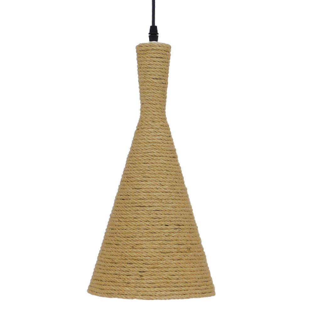 GLOBOSTAR® SHANGHAI 00918 Boho Κρεμαστό Φωτιστικό Οροφής με Ντουί 1 x E27 AC 220-240V IP20 - Μπεζ & Χρυσό - Μ19 x Π19 x Υ38cm