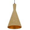 GLOBOSTAR® SHANGHAI 00918 Boho Κρεμαστό Φωτιστικό Οροφής με Ντουί 1 x E27 AC 220-240V IP20 - Μπεζ & Χρυσό - Μ19 x Π19 x Υ38cm
