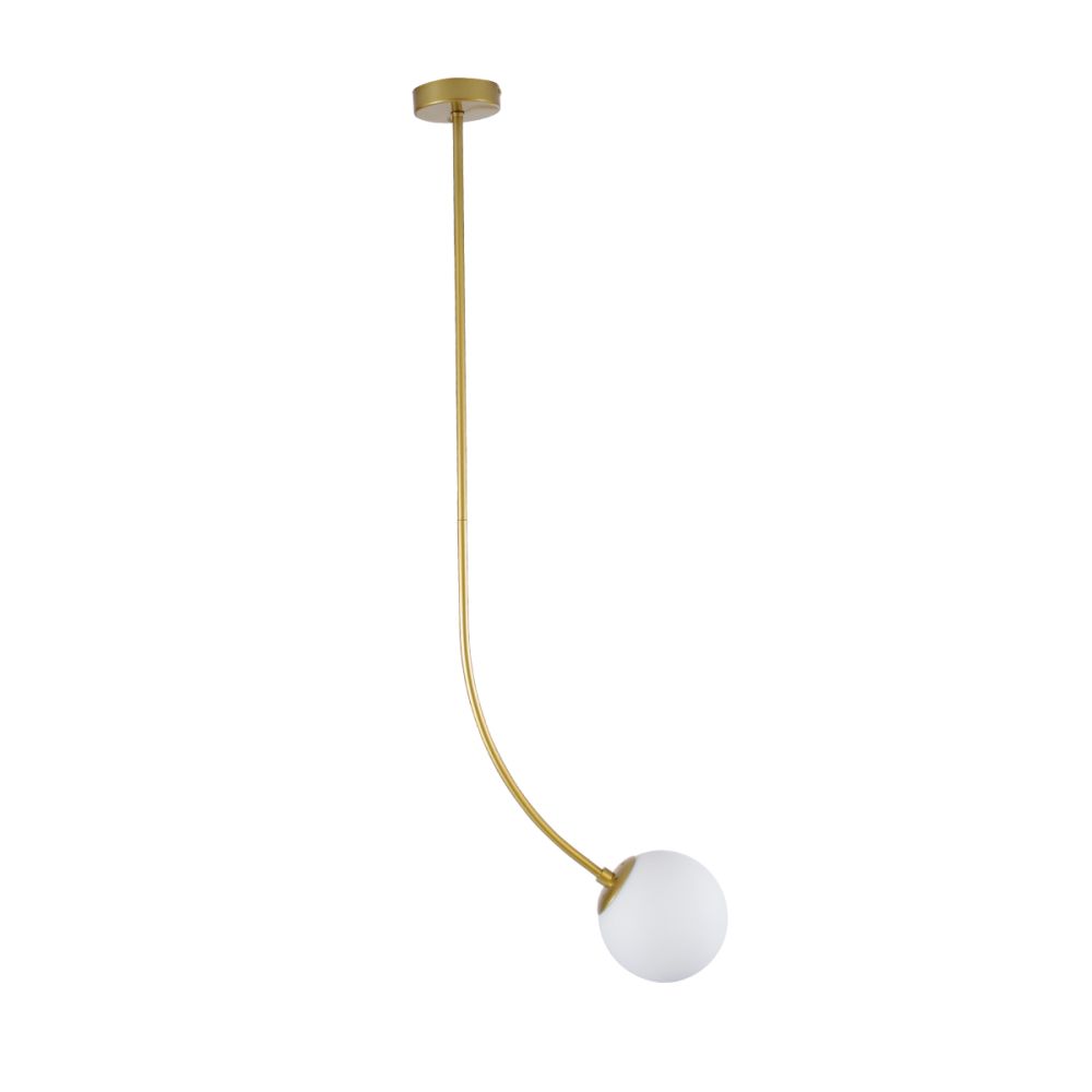 GLOBOSTAR® DRIZZLE 00922 Μοντέρνο Φωτιστικό Οροφής με Ντουί 1 x E27 AC 220-240V IP20 - Λευκό & Χρυσό - Μ15 x Π15 x Υ70cm