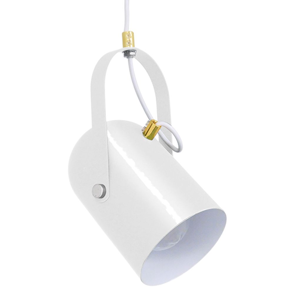 GLOBOSTAR® HAZEL 00924 Μοντέρνο Κρεμαστό Φωτιστικό Οροφής με Ντουί 1 x E27 AC 220-240V IP20 - Λευκό & Χρυσό - Μ12 x Π12 x Υ27cm