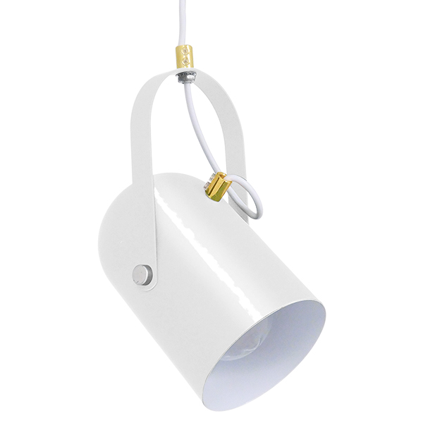GLOBOSTAR® HAZEL 00924 Μοντέρνο Κρεμαστό Φωτιστικό Οροφής με Ντουί 1 x E27 AC 220-240V IP20 - Λευκό & Χρυσό - Μ12 x Π12 x Υ27cm