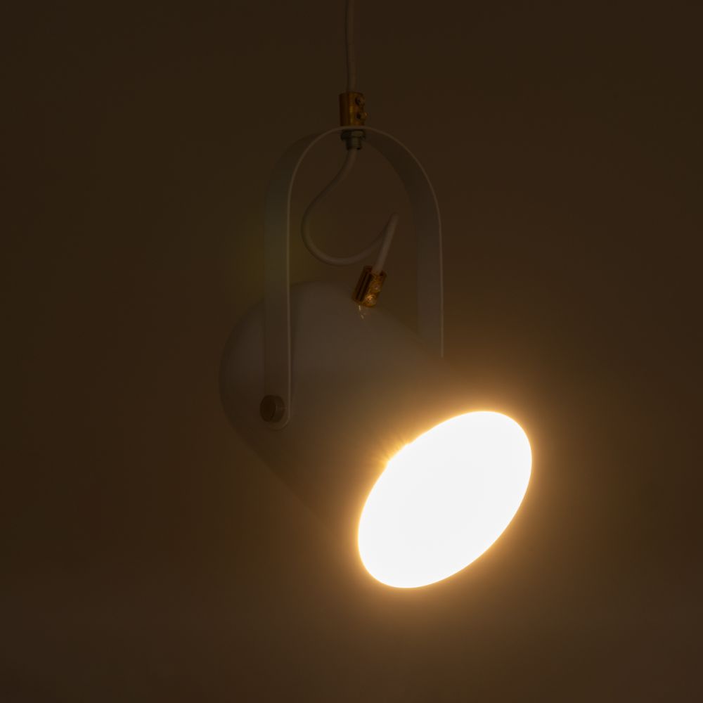 GLOBOSTAR® HAZEL 00924 Μοντέρνο Κρεμαστό Φωτιστικό Οροφής με Ντουί 1 x E27 AC 220-240V IP20 - Λευκό & Χρυσό - Μ12 x Π12 x Υ27cm