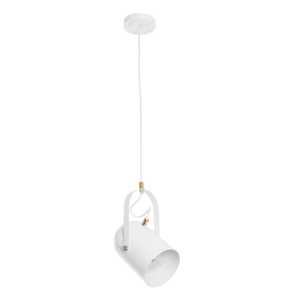GLOBOSTAR® HAZEL 00924 Μοντέρνο Κρεμαστό Φωτιστικό Οροφής με Ντουί 1 x E27 AC 220-240V IP20 - Λευκό & Χρυσό - Μ12 x Π12 x Υ27cm