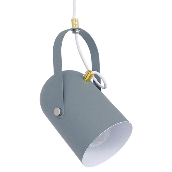 GLOBOSTAR® HAZEL 00925 Μοντέρνο Κρεμαστό Φωτιστικό Οροφής με Ντουί 1 x E27 AC 220-240V IP20 - Γκρι, Λευκό & Χρυσό - Μ12 x Π12 x Υ27cm
