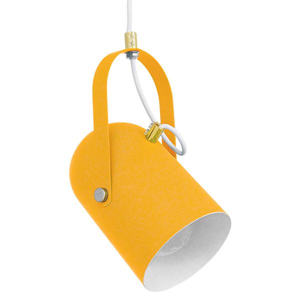 GLOBOSTAR® HAZEL 00926 Μοντέρνο Κρεμαστό Φωτιστικό Οροφής με Ντουί 1 x E27 AC 220-240V IP20 - Πορτοκαλί, Λευκό & Χρυσό - Μ12 x Π12 x Υ27cm