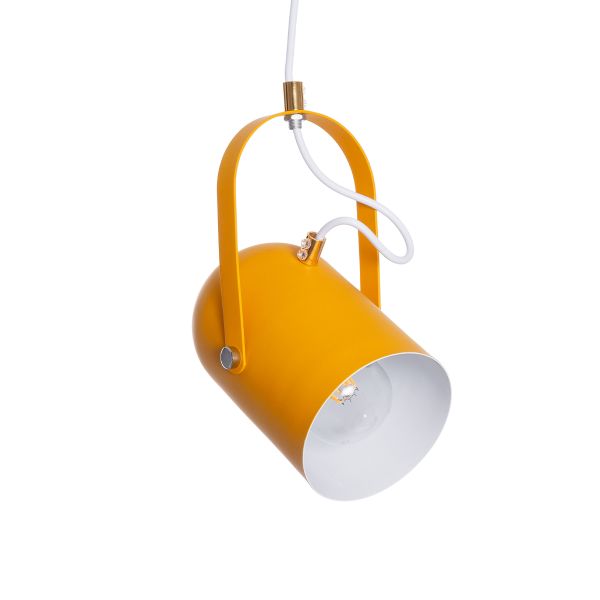 GLOBOSTAR® HAZEL 00926 Μοντέρνο Κρεμαστό Φωτιστικό Οροφής με Ντουί 1 x E27 AC 220-240V IP20 - Πορτοκαλί, Λευκό & Χρυσό - Μ12 x Π12 x Υ27cm