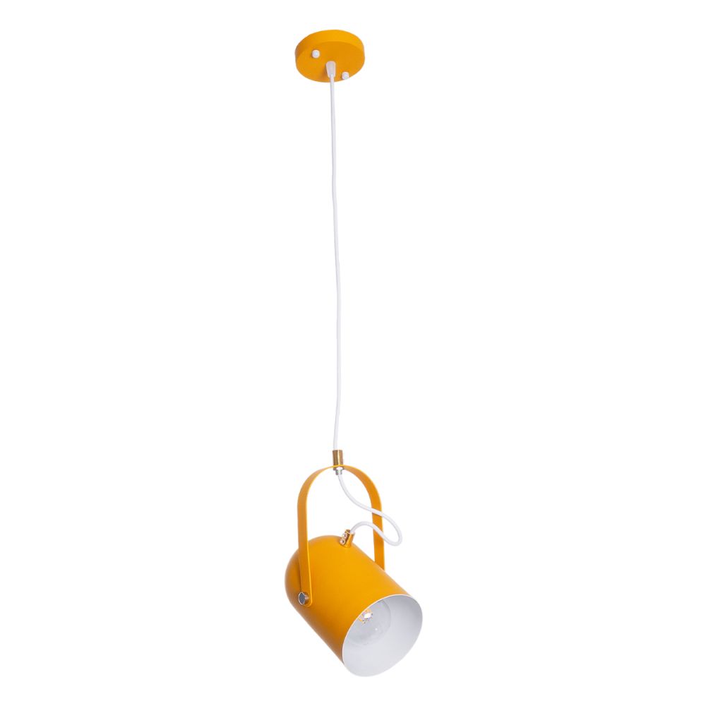 GLOBOSTAR® HAZEL 00926 Μοντέρνο Κρεμαστό Φωτιστικό Οροφής με Ντουί 1 x E27 AC 220-240V IP20 - Πορτοκαλί & Χρυσό - Μ12 x Π12 x Υ27cm