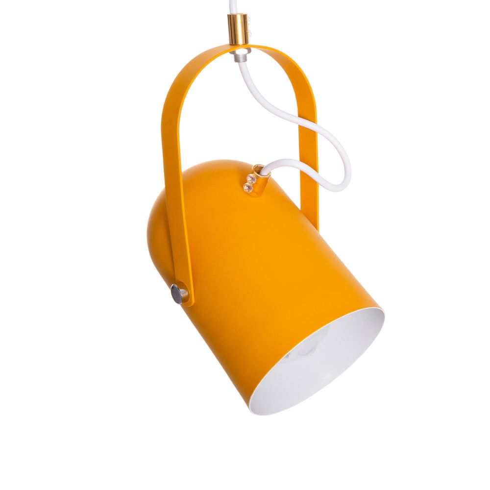 GLOBOSTAR® HAZEL 00926 Μοντέρνο Κρεμαστό Φωτιστικό Οροφής με Ντουί 1 x E27 AC 220-240V IP20 - Πορτοκαλί & Χρυσό - Μ12 x Π12 x Υ27cm