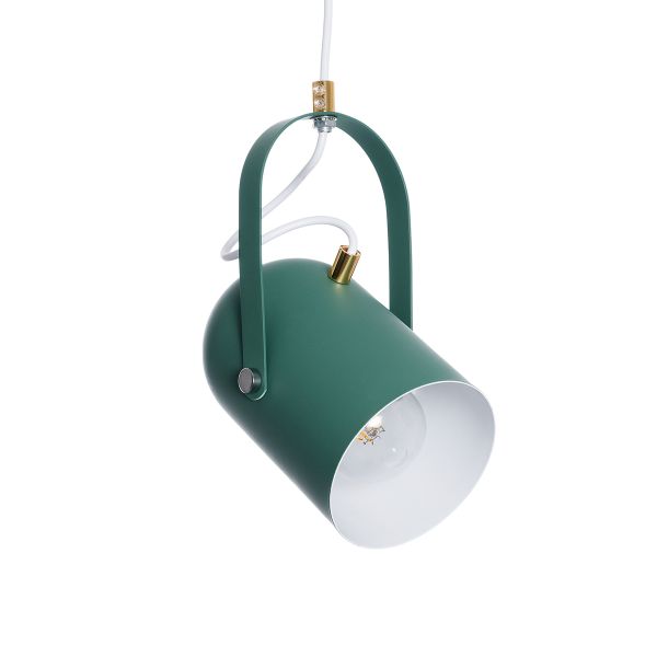 GLOBOSTAR® HAZEL 00928 Μοντέρνο Κρεμαστό Φωτιστικό Οροφής με Ντουί 1 x E27 AC 220-240V IP20 - Πράσινο, Άσπρο & Χρυσό - Μ12 x Π12 x Υ27cm