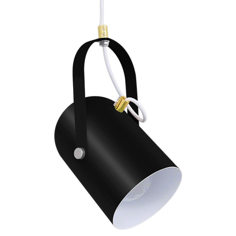 GLOBOSTAR® HAZEL 00930 Μοντέρνο Κρεμαστό Φωτιστικό Οροφής με Ντουί 1 x E27 AC 220-240V IP20 - Μαύρο & Χρυσό - Μ12 x Π12 x Υ27cm