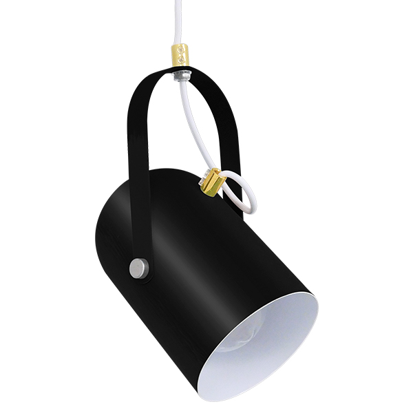 GLOBOSTAR® HAZEL 00930 Μοντέρνο Κρεμαστό Φωτιστικό Οροφής με Ντουί 1 x E27 AC 220-240V IP20 - Μαύρο, Άσπρο & Χρυσό - Μ12 x Π12 x Υ27cm