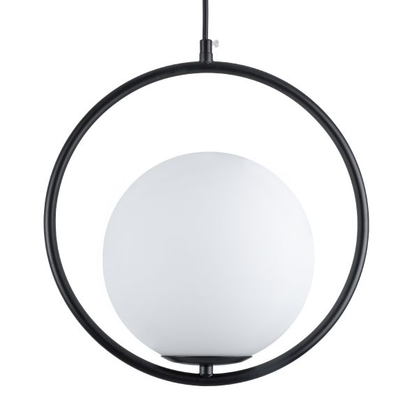 GLOBOSTAR® MADRID 00931 Μοντέρνο Κρεμαστό Φωτιστικό Οροφής με Ντουί 1 x E27 AC 220-240V IP20 - Μαύρο & Λευκό - Μ30 x Π20 x Υ30cm