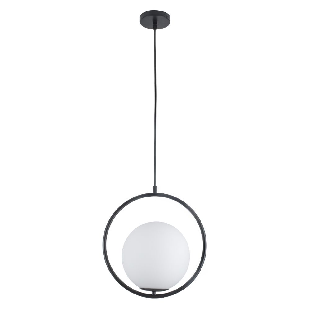 GLOBOSTAR® MADRID 00931 Μοντέρνο Κρεμαστό Φωτιστικό Οροφής με Ντουί 1 x E27 AC 220-240V IP20 - Μαύρο & Λευκό - Μ30 x Π20 x Υ30cm